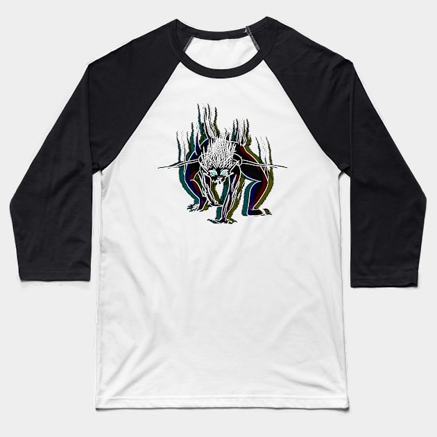 BLACK ICE CREEPIN - GLITCH Baseball T-Shirt by TeefGapes